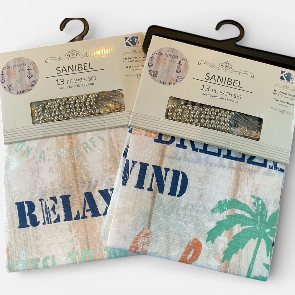 🏖️Set of 2 Shower Curtain Sets